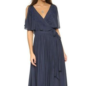 Free People Fiona Embroidered Wrap-Detail Maxi Dress